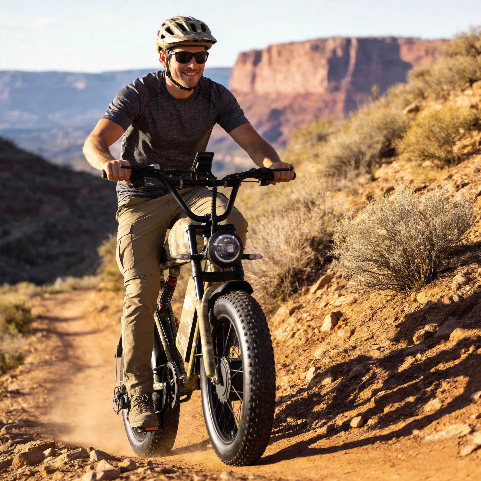 Riding an e-bike
